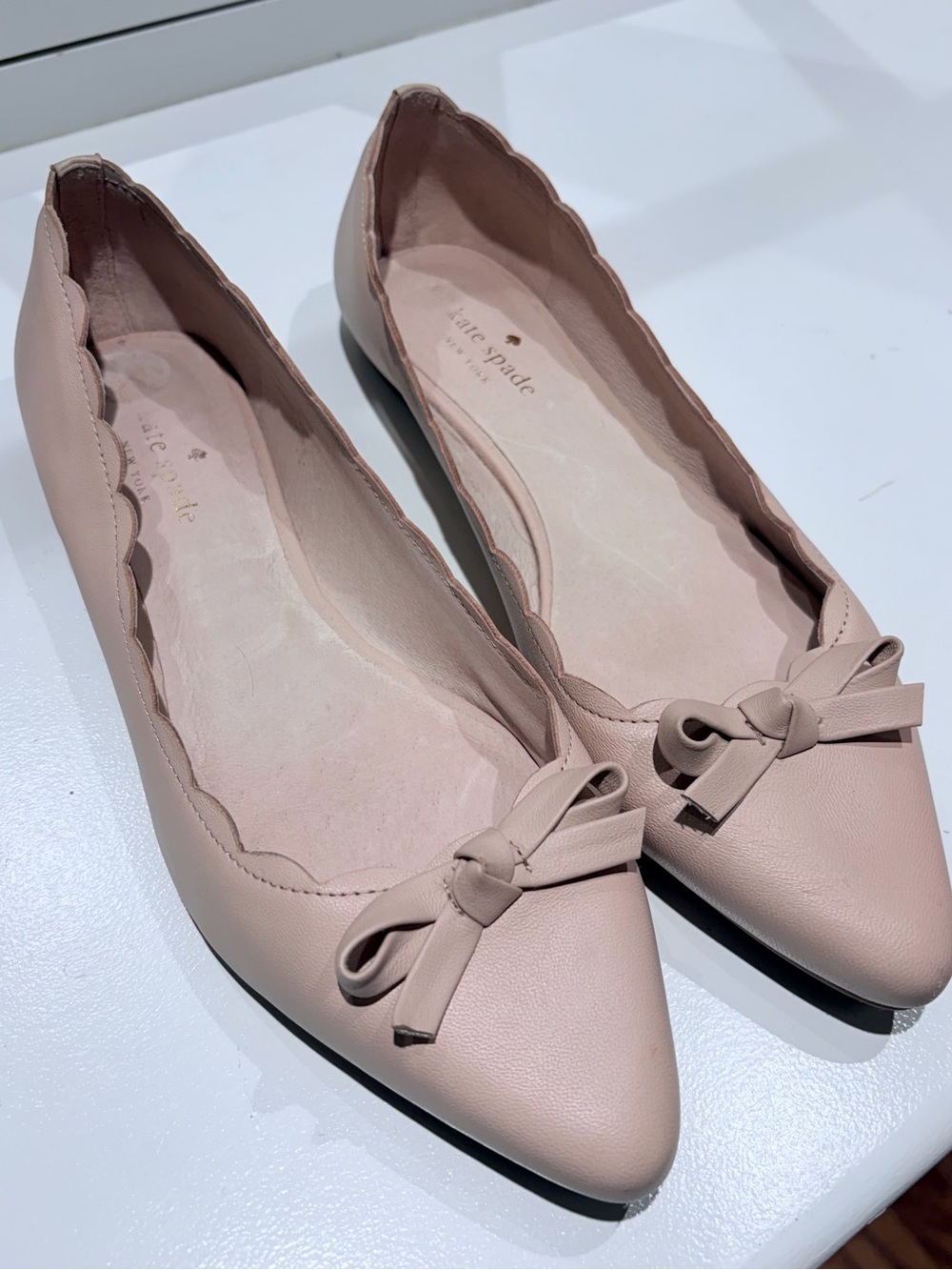Kate Spade New York Eleni Flex Scalloped Bow Flats - Pale Pink